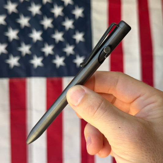 Tactile Turn Bolt Action Pen - DLC Titanium, Standard, Machined in USA (Bolt Action DLC Standard)