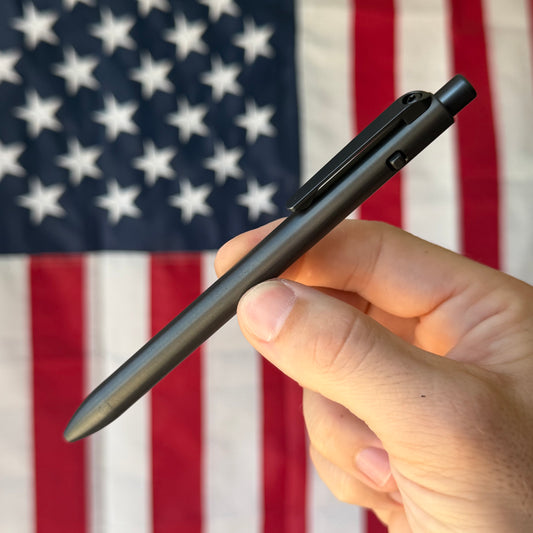 Tactile Turn Side Click Pen - DLC Titanium, Standard, Machined in USA (Side Click DLC Standard)