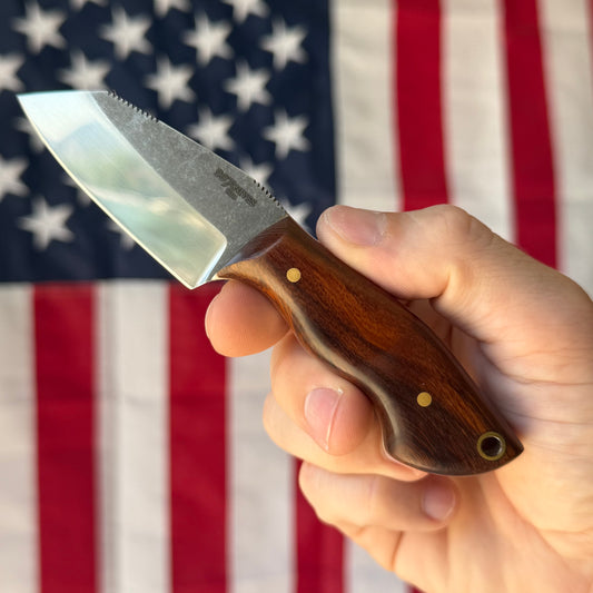907Knives ADAK - Handmade Alaskan Fixed Blade, AEB-L, AZ Desert Ironwood Handle - Made in USA (ADAK-6)