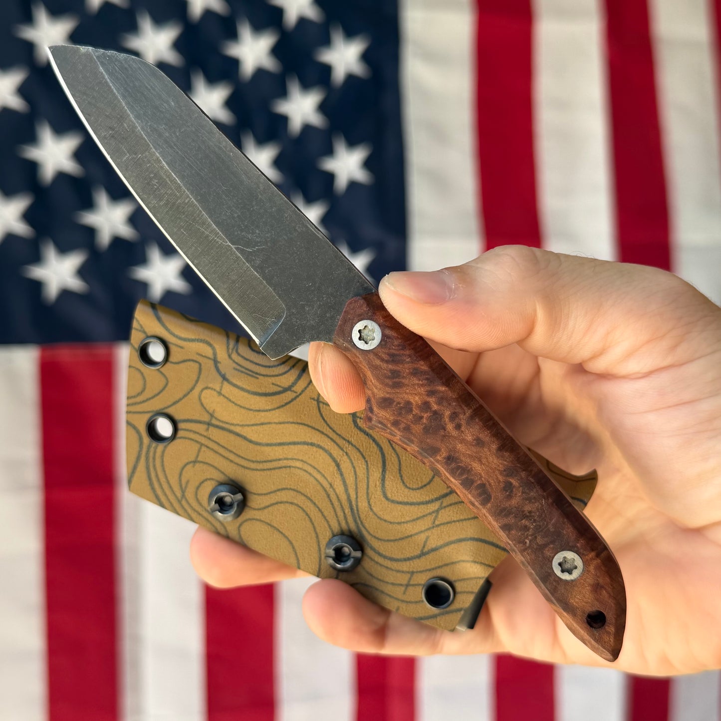 HF Blade Co The DogMan - Handmade AEB-L Fixed Blade, 7 inch, Kydex Sheath - Made in USA