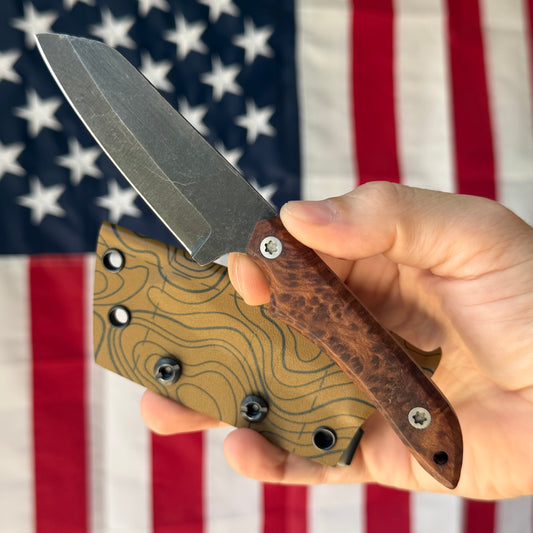 HF Blade Co The DogMan - Handmade AEB-L Fixed Blade, 7 inch, Kydex Sheath - Made in USA