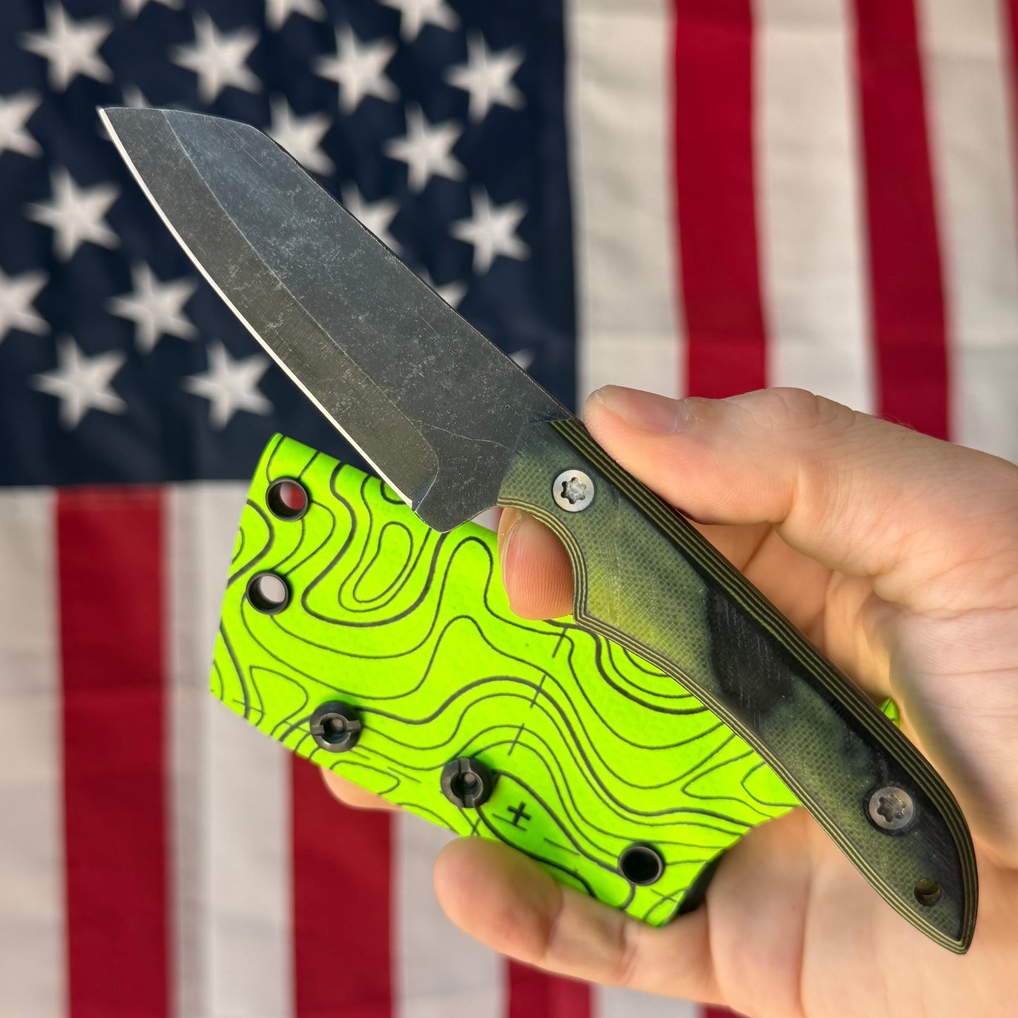 HF Blade Co The DogMan - Handmade AEB-L Fixed Blade, 7 inch, Kydex Sheath - Made in USA