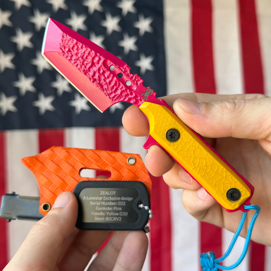 Severed Metal Works Zealot Fixed Blade – 2.5” Tanto Blade, 80CrV2 Steel, Micarta Scales – Made in USA