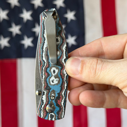 TRM NEUTRON 2 Liner Lock - CPM-MagnaCut, Star Spangled Fat Carbon, Titanium Liners - Made in USA (DLR-N2-CC-3D)