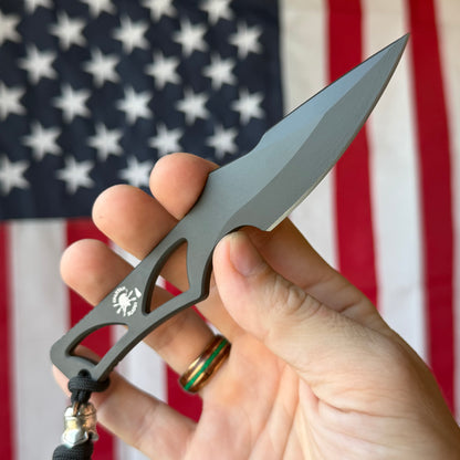 Spartan Blades Enyo - Black MagnaCut, Skeletonized Fixed Blade, Kydex and Neck Carry - Made in USA (SB2BK)