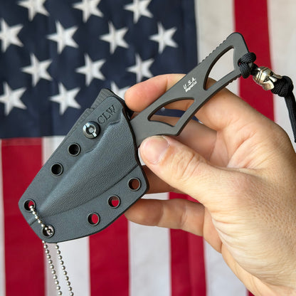 Spartan Blades Enyo - Black MagnaCut, Skeletonized Fixed Blade, Kydex and Neck Carry - Made in USA (SB2BK)