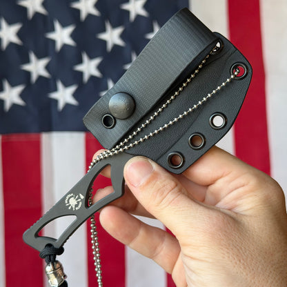 Spartan Blades Enyo - Black MagnaCut, Skeletonized Fixed Blade, Kydex and Neck Carry - Made in USA (SB2BK)