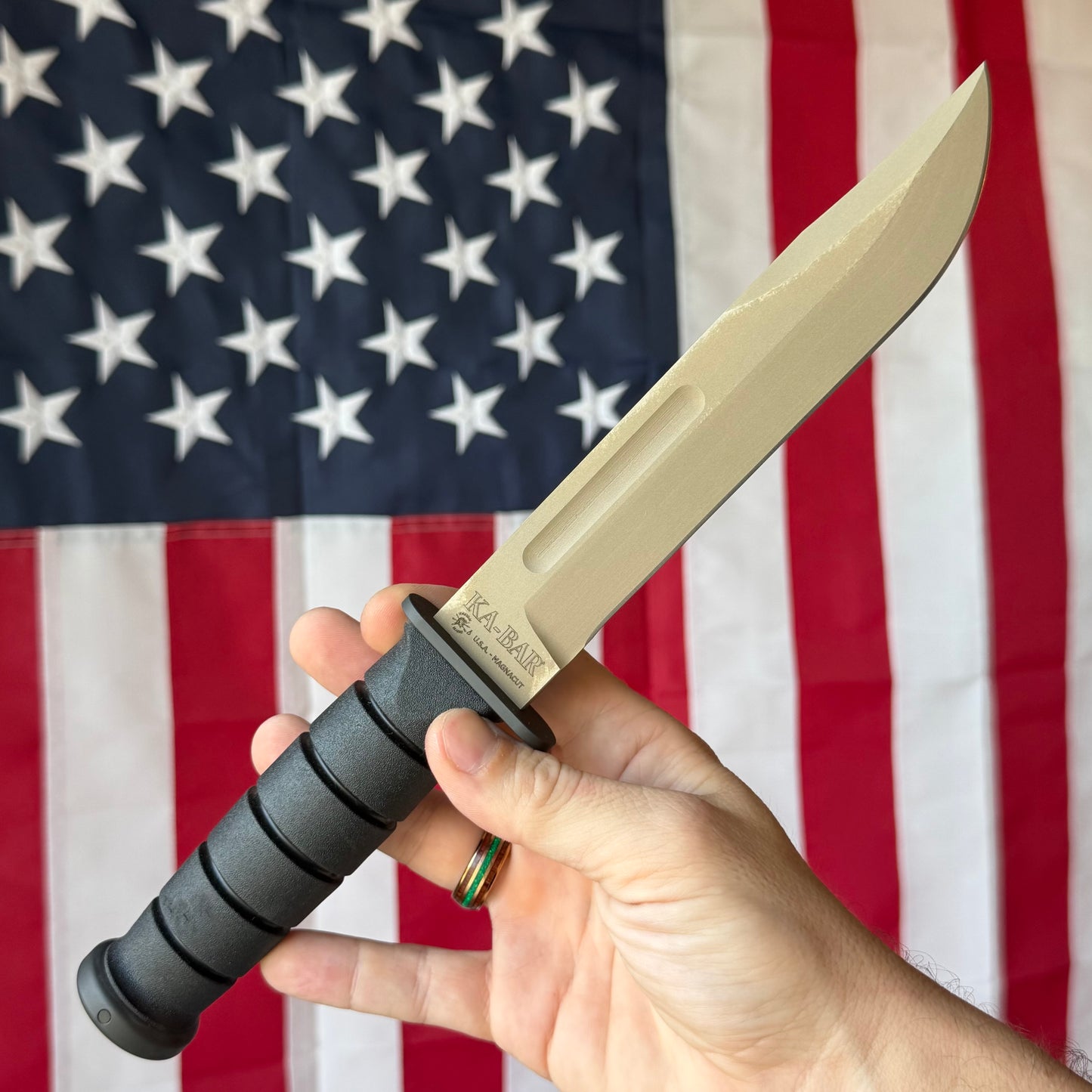 Spartan Blades KA-BAR - Flat Dark Earth CPM-MagnaCut Clip Point, Kraton G, USMC Profile - Made in USA (SB54DE)