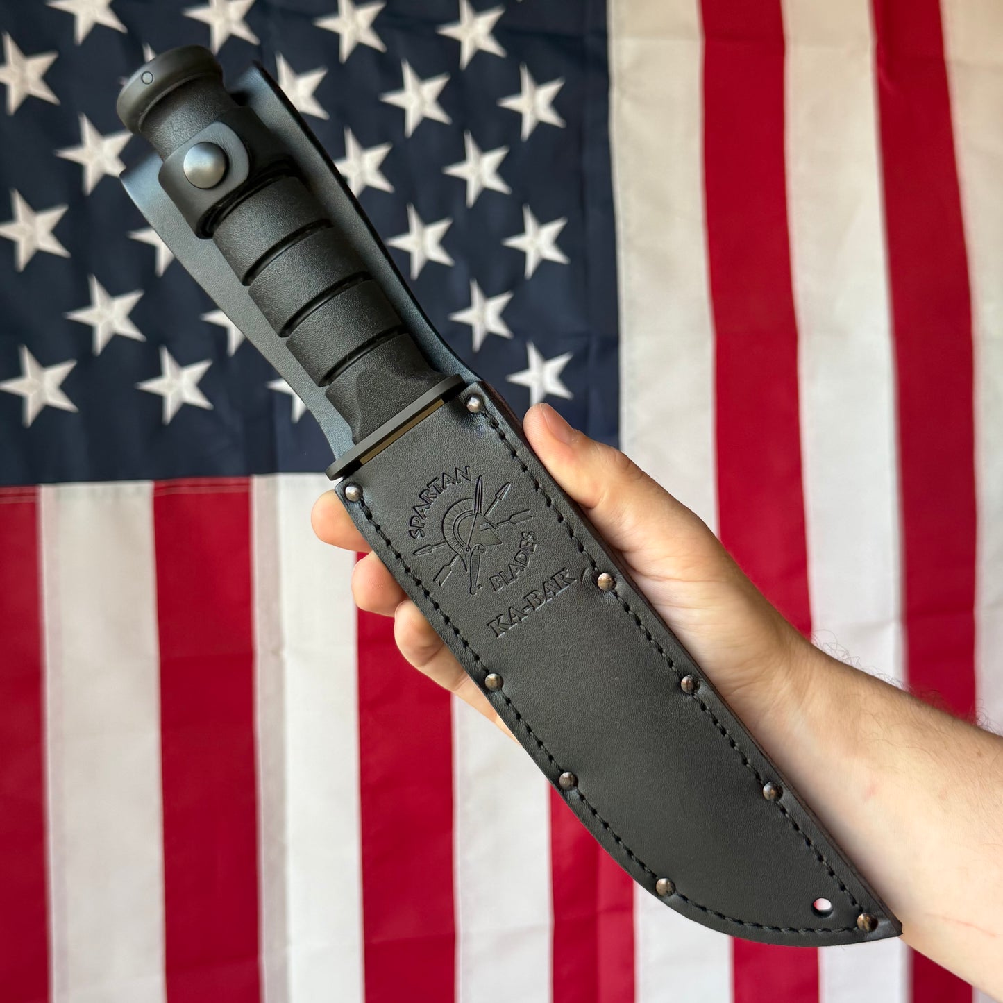 Spartan Blades KA-BAR - Flat Dark Earth CPM-MagnaCut Clip Point, Kraton G, USMC Profile - Made in USA (SB54DE)