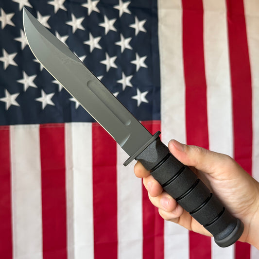 Spartan Blades KA-BAR - Black DLC CPM-MagnaCut Clip Point, Kraton G, USMC Profile - Made in USA (SB54BK)