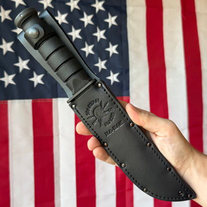 Spartan Blades KA-BAR - Black DLC CPM-MagnaCut Clip Point, Kraton G, USMC Profile - Made in USA (SB54BK)