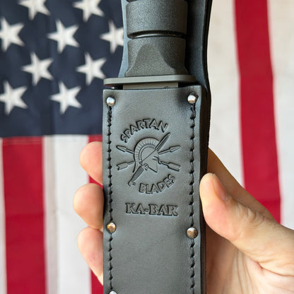 Spartan Blades KA-BAR - Black DLC CPM-MagnaCut Clip Point, Kraton G, USMC Profile - Made in USA (SB54BK)