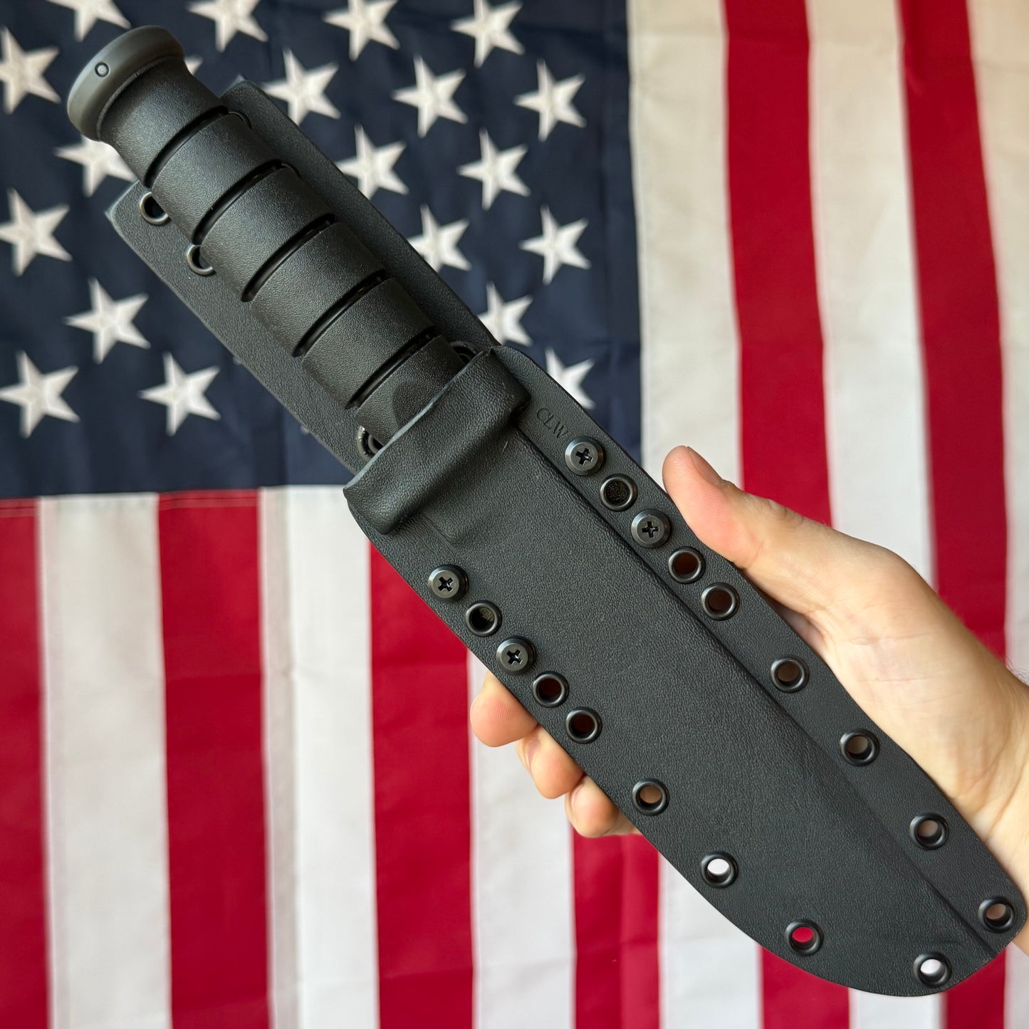Spartan Blades KA-BAR - Black DLC CPM-MagnaCut Clip Point, Kraton G, USMC Profile - Made in USA (SB54BK)