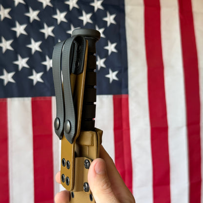 Spartan Blades KA-BAR - Black DLC CPM-MagnaCut Clip Point, Kraton G, USMC Profile - Made in USA (SB54BK)