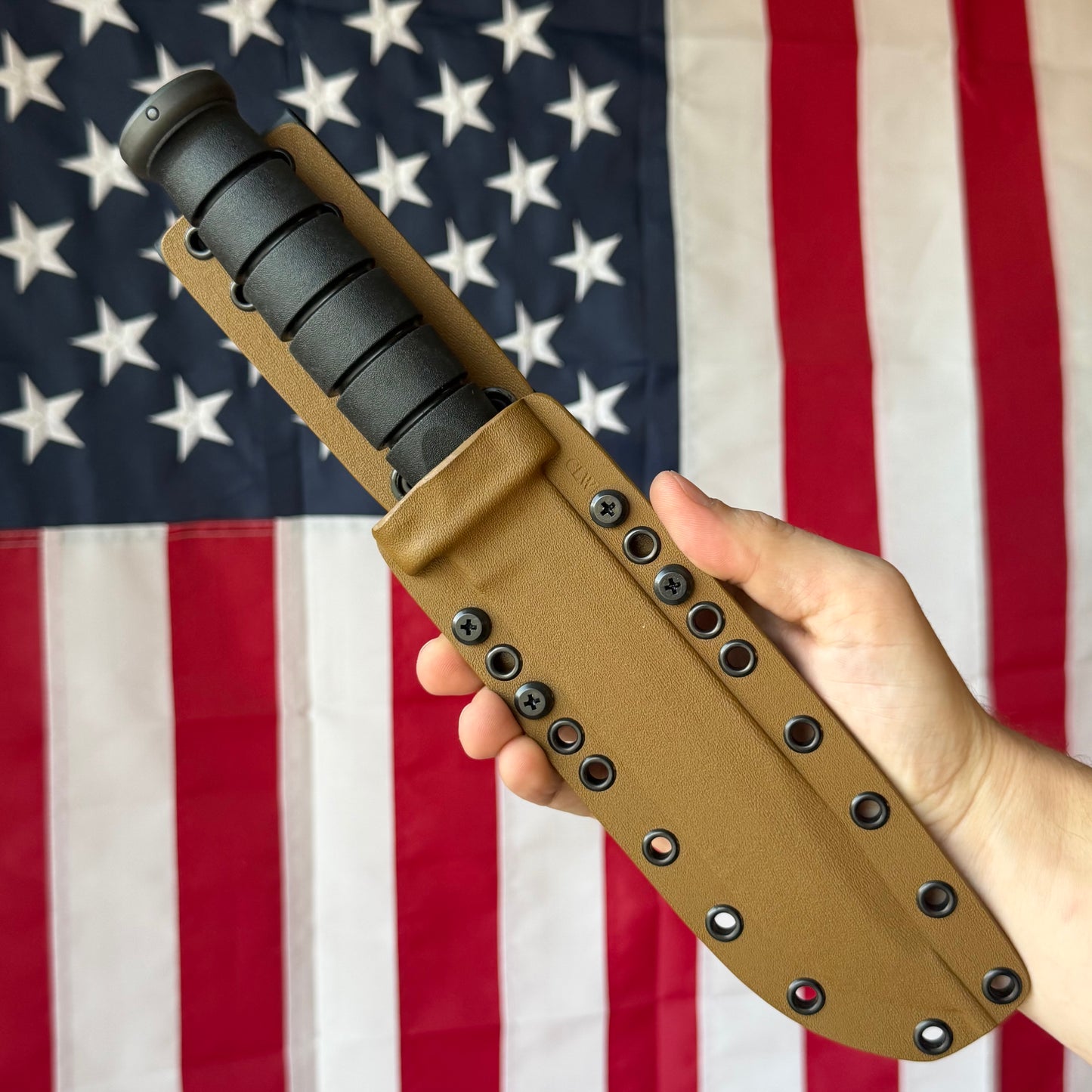 Spartan Blades KA-BAR - Flat Dark Earth CPM-MagnaCut Clip Point, Kraton G, USMC Profile - Made in USA (SB54DE)
