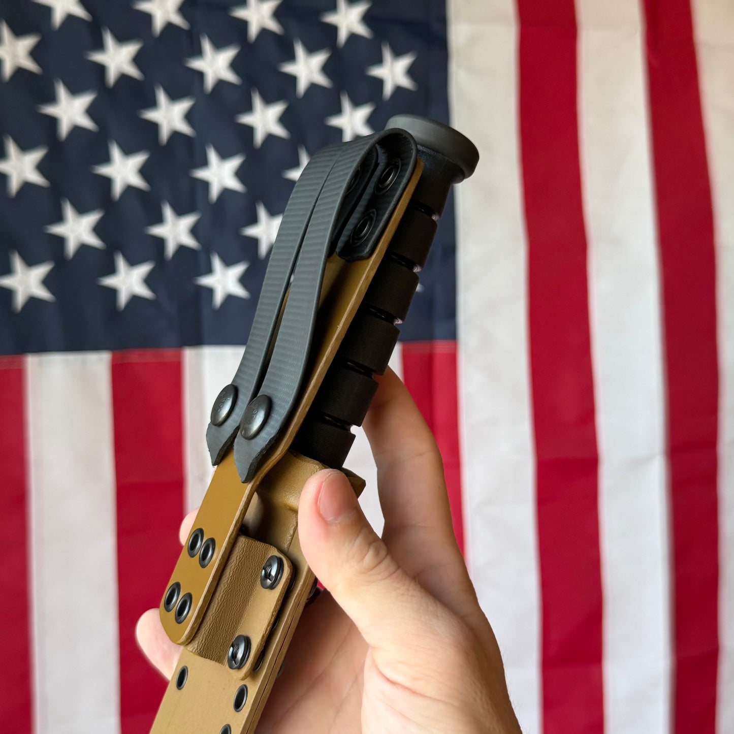 Spartan Blades KA-BAR - Flat Dark Earth CPM-MagnaCut Clip Point, Kraton G, USMC Profile - Made in USA (SB54DE)