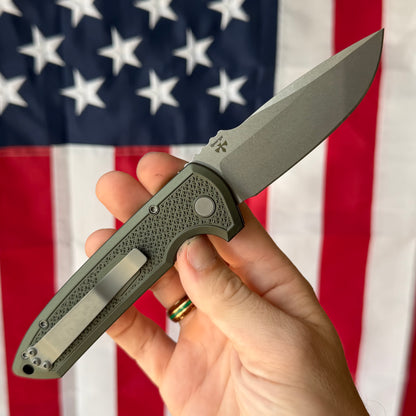 The Back Door: Pro-Tech Rockeye Auto - Green Aluminum, CPM-MagnaCut - Made in USA (LG3105-Green) (Trade In)