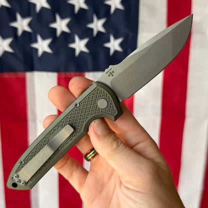The Back Door: Pro-Tech Rockeye Auto - Green Aluminum, CPM-MagnaCut - Made in USA (LG3105-Green) (Trade In)