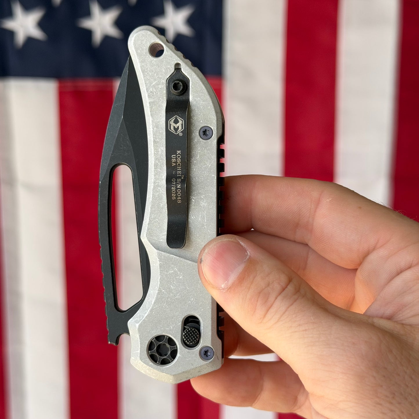 Heretic Koschei - Battleworn Black MagnaCut, Blizzardworn Chassis, Crossbar Lock - Made in USA (H061-8A-BLZ)