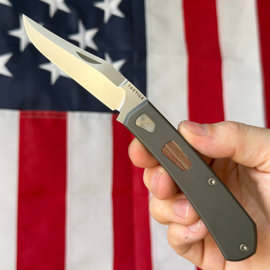The Ranger – MagnaCut Blade, Titanium Handles, Vintage Micarta Shield – Made in USA