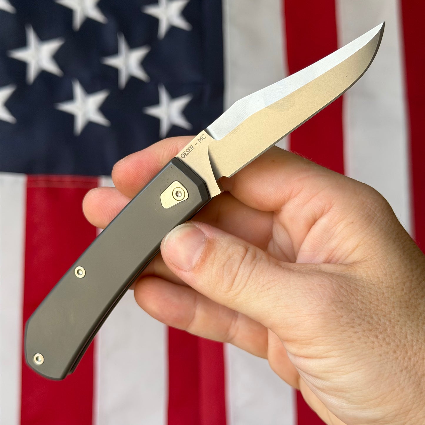 The Ranger – MagnaCut Blade, Titanium Handles, Vintage Micarta Shield – Made in USA