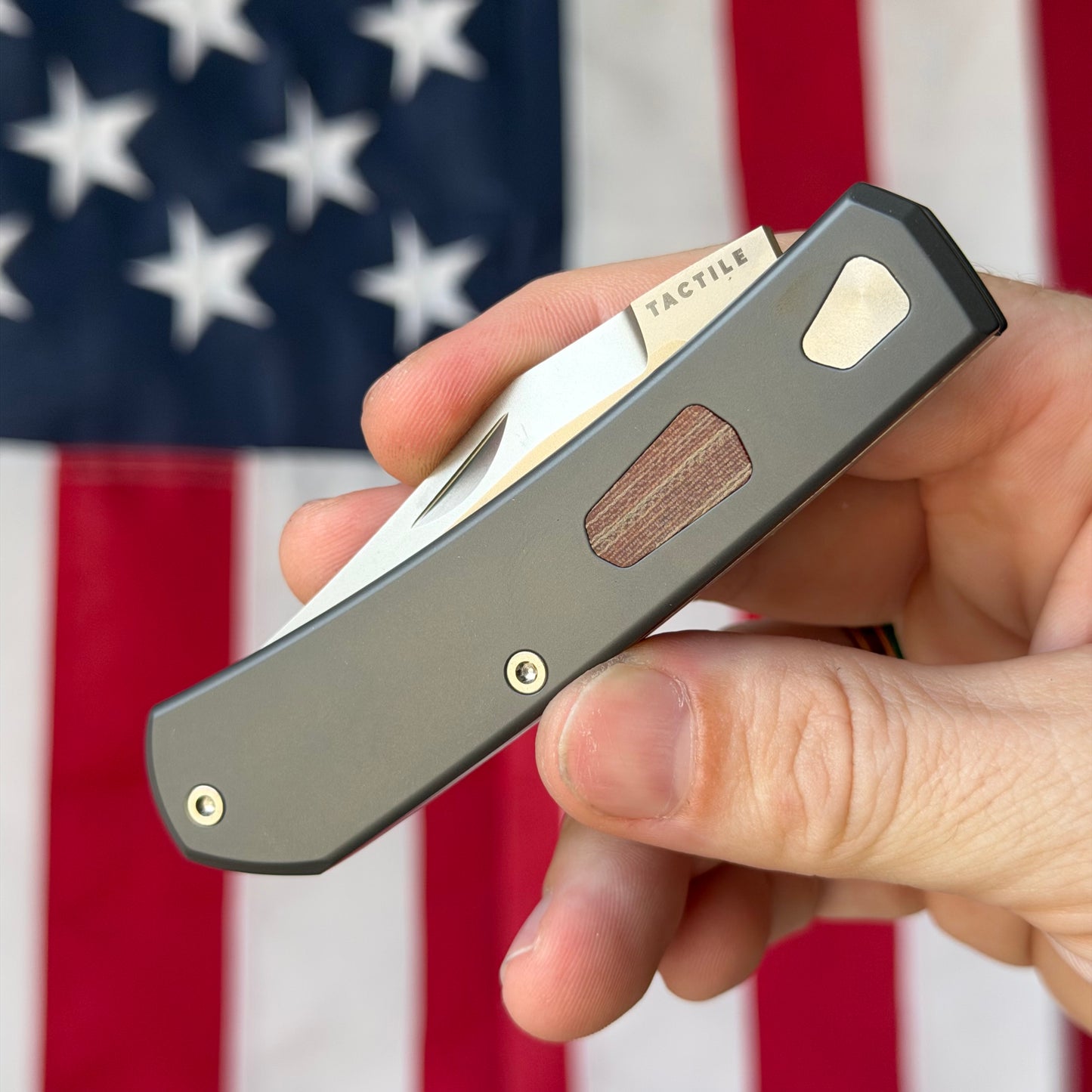 The Ranger – MagnaCut Blade, Titanium Handles, Vintage Micarta Shield – Made in USA