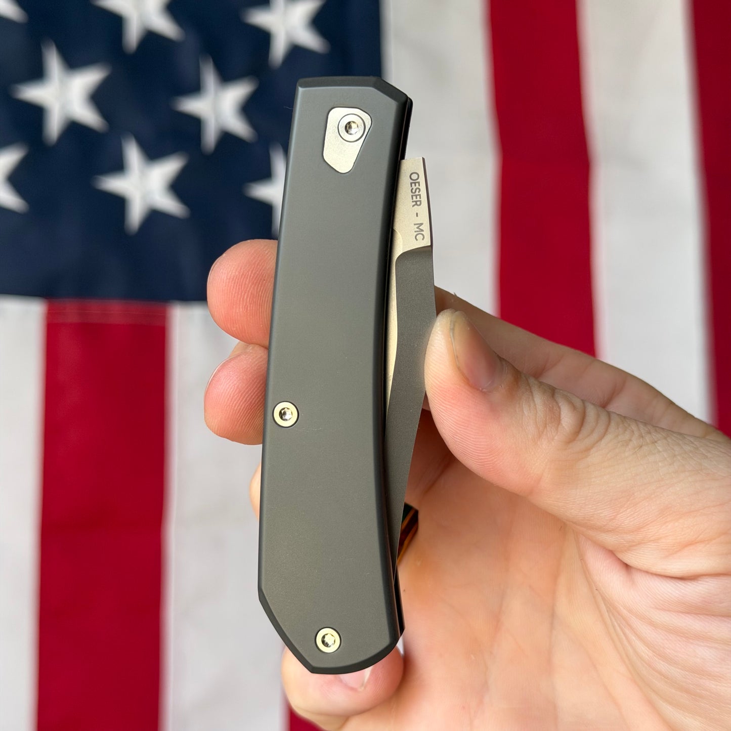 The Ranger – MagnaCut Blade, Titanium Handles, Vintage Micarta Shield – Made in USA