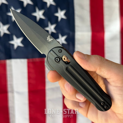 Benchmade Lowden™ Knife – Black G10 Handle, Black S90V Spear-Point Blade, Burnt Copper Accents, AXIS Lock Flipper – Made in USA (491BK-02)