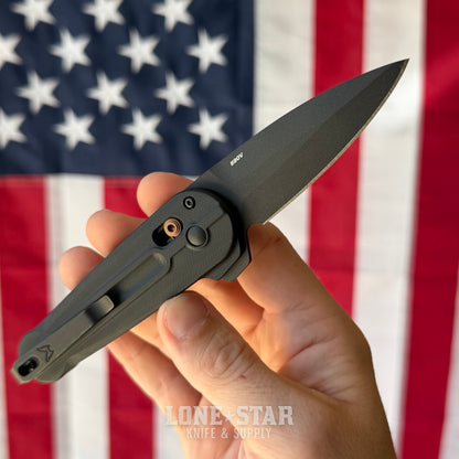 Benchmade Lowden™ Knife – Black G10 Handle, Black S90V Spear-Point Blade, Burnt Copper Accents, AXIS Lock Flipper – Made in USA (491BK-02)