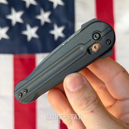 Benchmade Lowden™ Knife – Black G10 Handle, Black S90V Spear-Point Blade, Burnt Copper Accents, AXIS Lock Flipper – Made in USA (491BK-02)