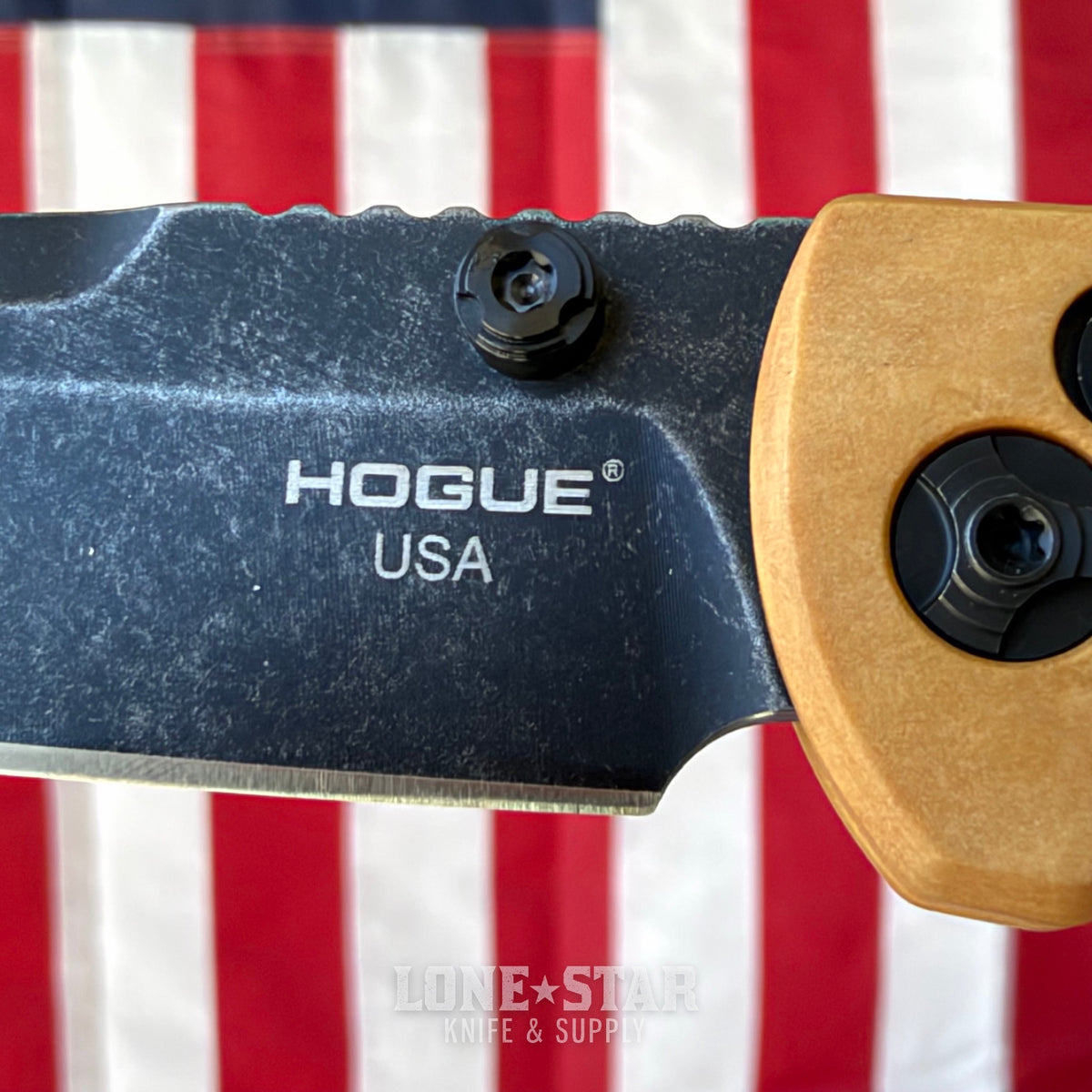 Hogue Mysto Manual Folder – 3.4" Black Stonewash MagnaCut, Maple Valley Richlite, ABLE Lock – Made in USA (24419)