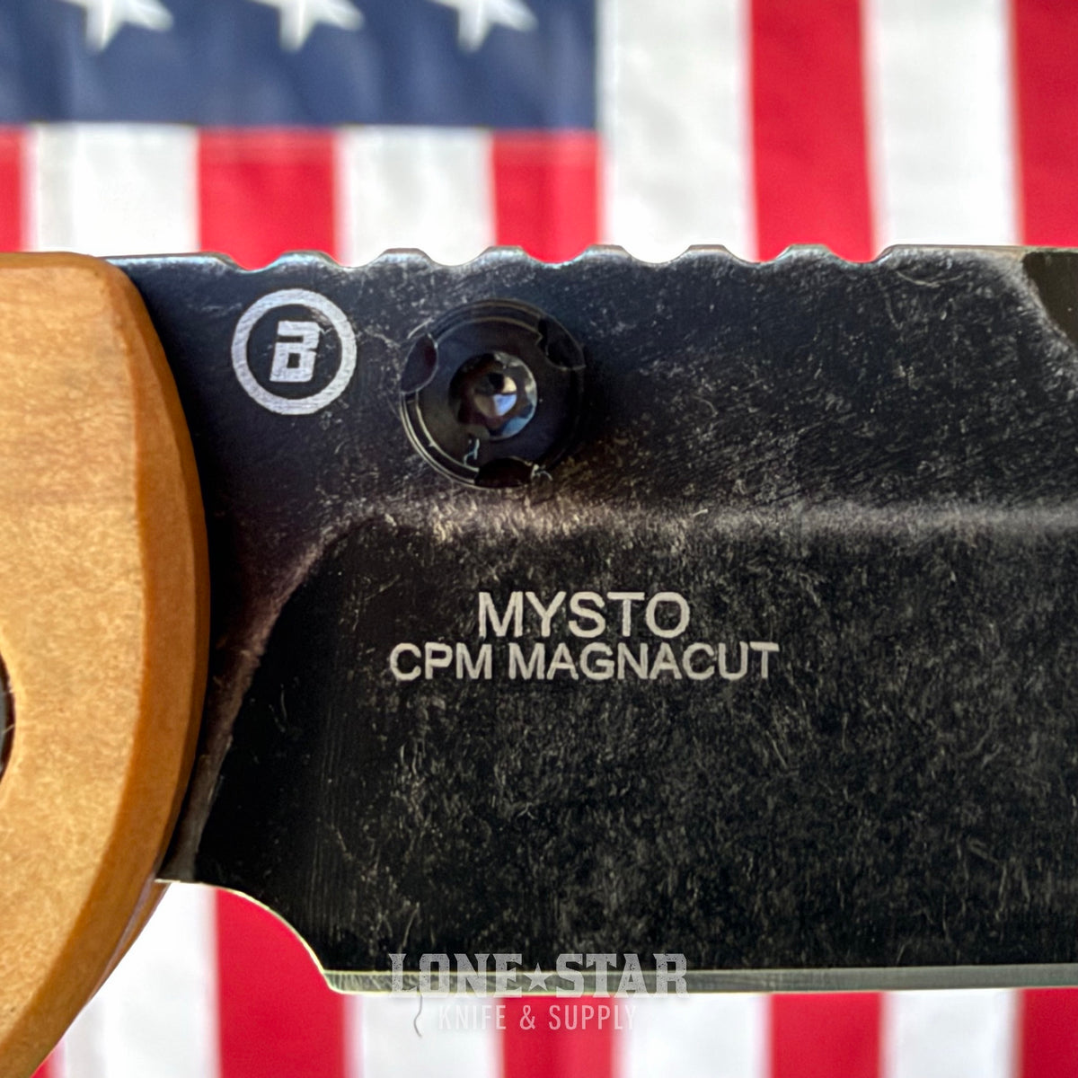 Hogue Mysto Manual Folder – 3.4" Black Stonewash MagnaCut, Maple Valley Richlite, ABLE Lock – Made in USA (24419)