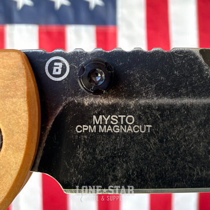 Hogue Mysto Manual Folder – 3.4" Black Stonewash MagnaCut, Maple Valley Richlite, ABLE Lock – Made in USA (24419)