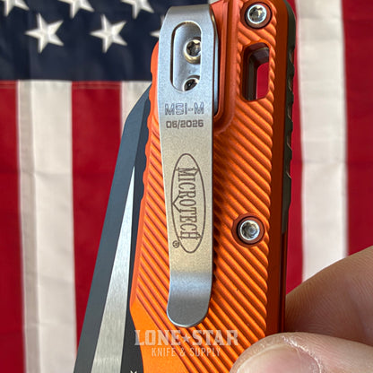 Microtech MSI Mini Ram-Lok Knife – 3.25" M390MK Blade, Two-Tone, Orange Fluted Aluminum – Made in USA (210M-1FLOR)
