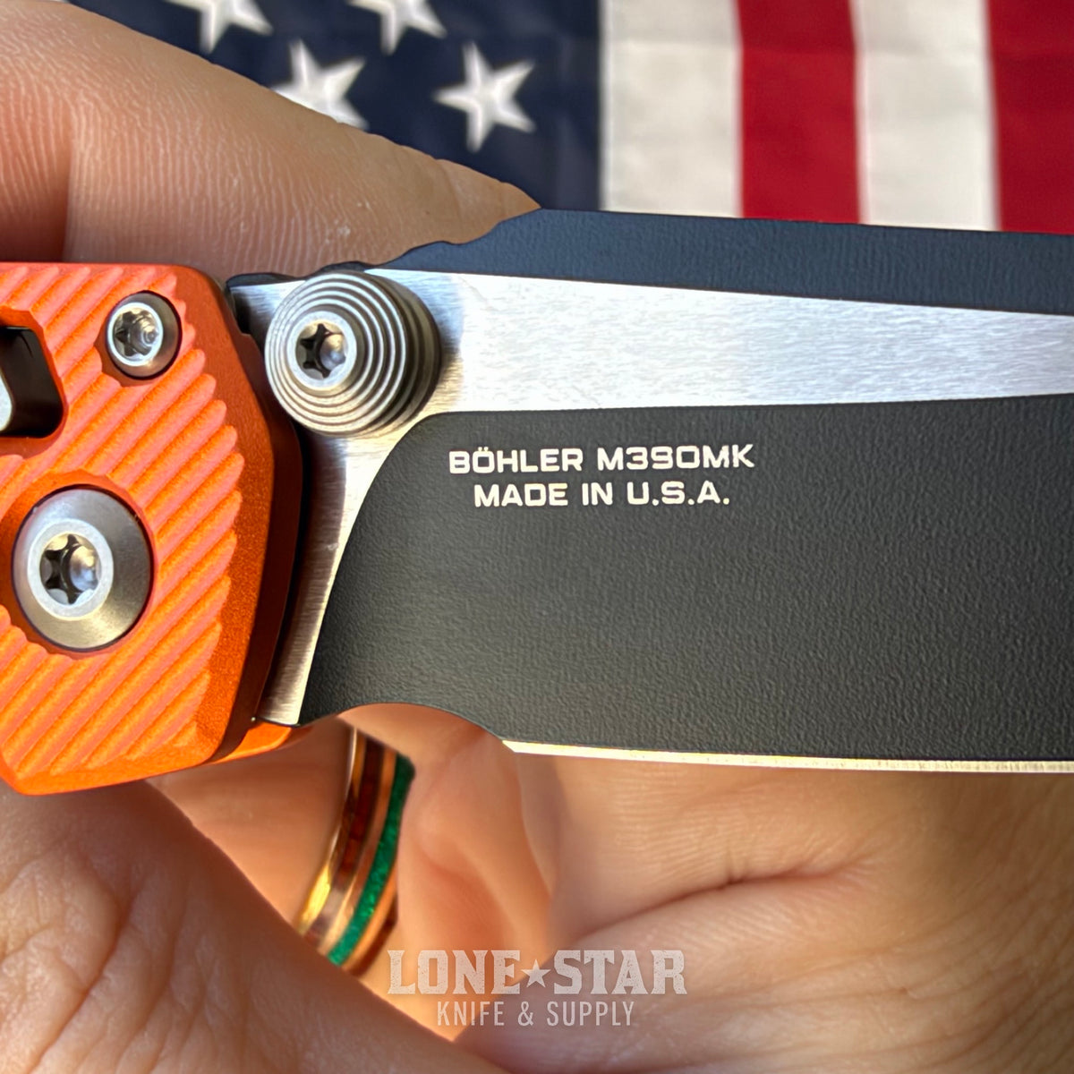 Microtech MSI Mini Ram-Lok Knife – 3.25" M390MK Blade, Two-Tone, Orange Fluted Aluminum – Made in USA (210M-1FLOR)