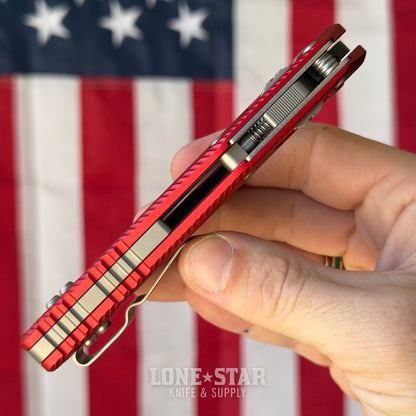 Microtech MSI Ram-Lok Knife – 3.75" M390MK Blade, Two-Tone, Red Fluted Aluminum – Made in USA (210-1FLRD)