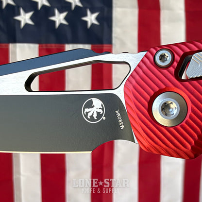 Microtech MSI Ram-Lok Knife – 3.75" M390MK Blade, Two-Tone, Red Fluted Aluminum – Made in USA (210-1FLRD)