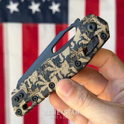 Microtech MSI Ram-Lok Knife – 3.75" M390MK, Claw Burst Camo Polymer – Made in USA (210T-1PMCWC-Z4)