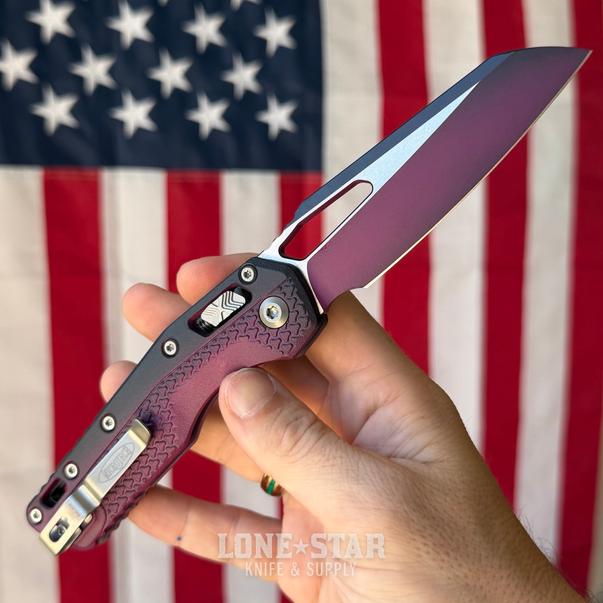 Microtech MSI Ram-Lok Knife – 3.75" M390MK, Faded Sangria Polymer – Made in USA (210T-1PMFSR)