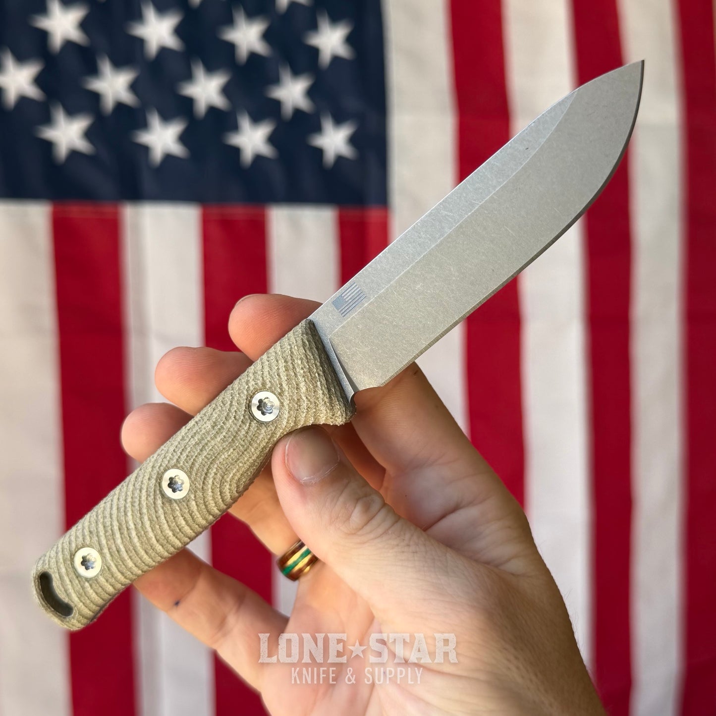 Hellbender Mudpup 4, 3.75" CPM-MagnaCut Drop Point, OD Green Canvas Micarta, Kydex Sheath, Made in USA