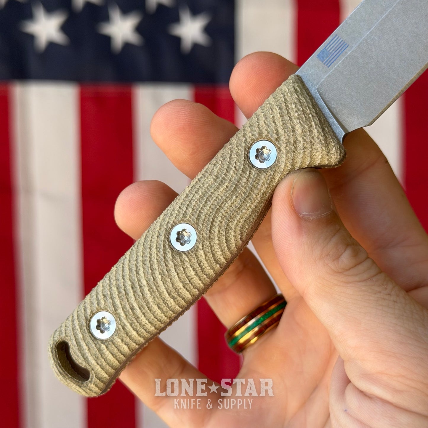 Hellbender Mudpup 4, 3.75" CPM-MagnaCut Drop Point, OD Green Canvas Micarta, Kydex Sheath, Made in USA