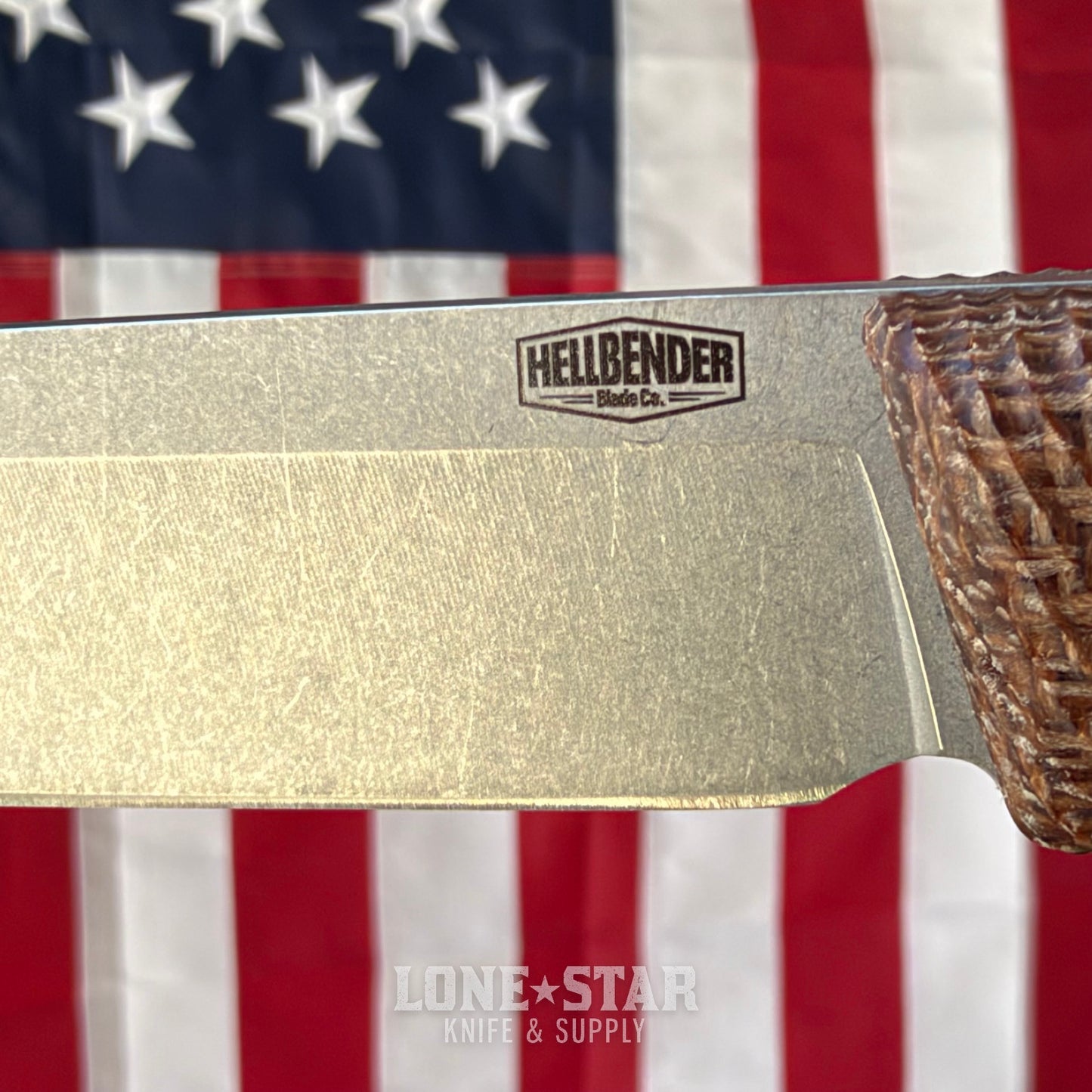 Hellbender Mudpup 4, 3.75" CPM-MagnaCut Drop Point, Burlap Micarta, Leather Sheath, Made in USA