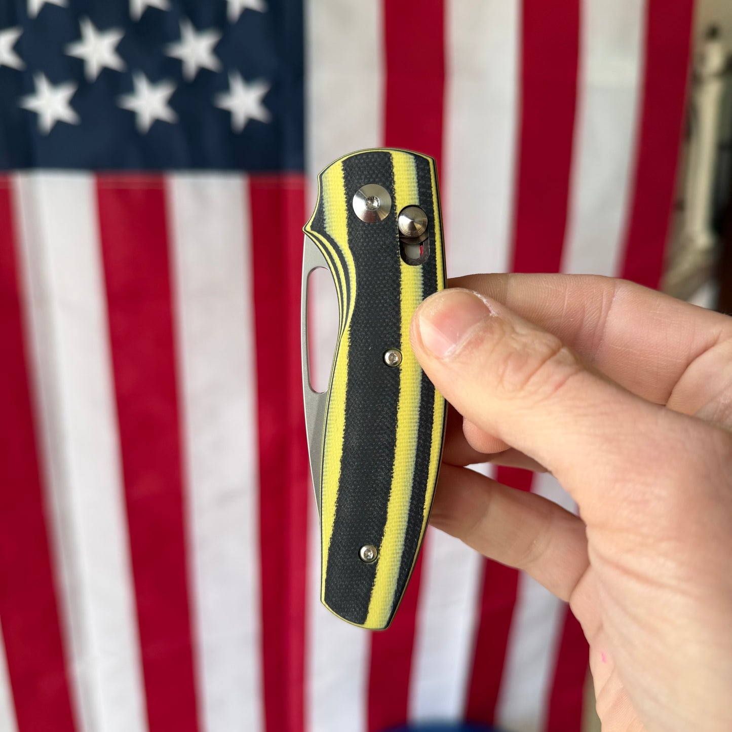 TRM Bulldog Rev. B Knife, Bumblebee G10, 2.9″ Blade, River-LOK, Made in USA