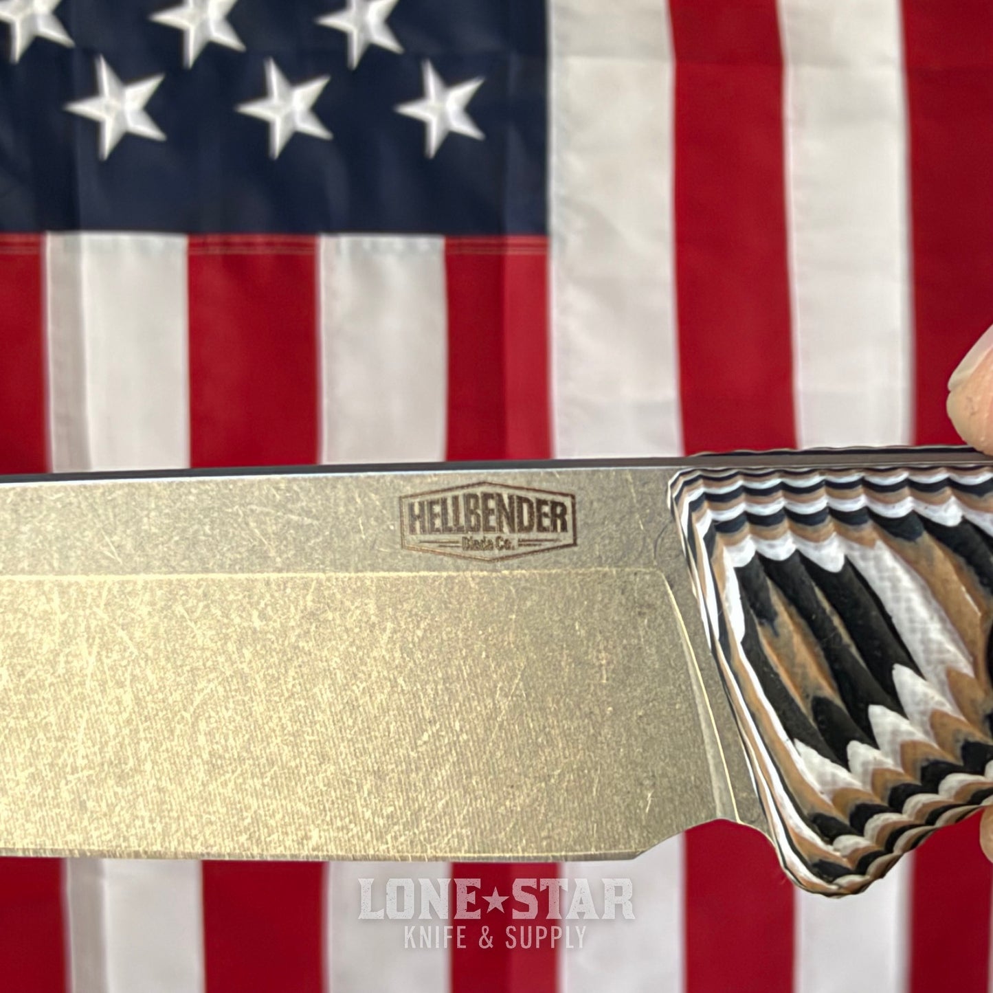 Hellbender Mudpup 4, 3.75" CPM-MagnaCut Drop Point, Multicolored G10, Kydex Sheath, Made in USA