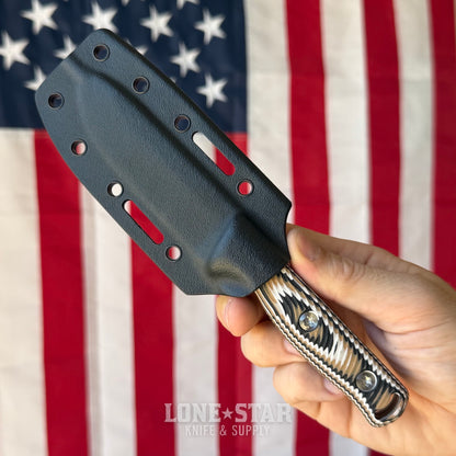 Hellbender Mudpup 4, 3.75" CPM-MagnaCut Drop Point, Multicolored G10, Kydex Sheath, Made in USA