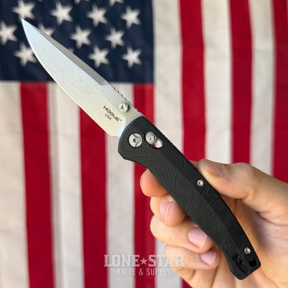 Hogue Mysto (Metal) 3.4″ Drop Point Knife, Black Diamond Richlite Handle, MagnaCut Blade, Made in USA (24457)