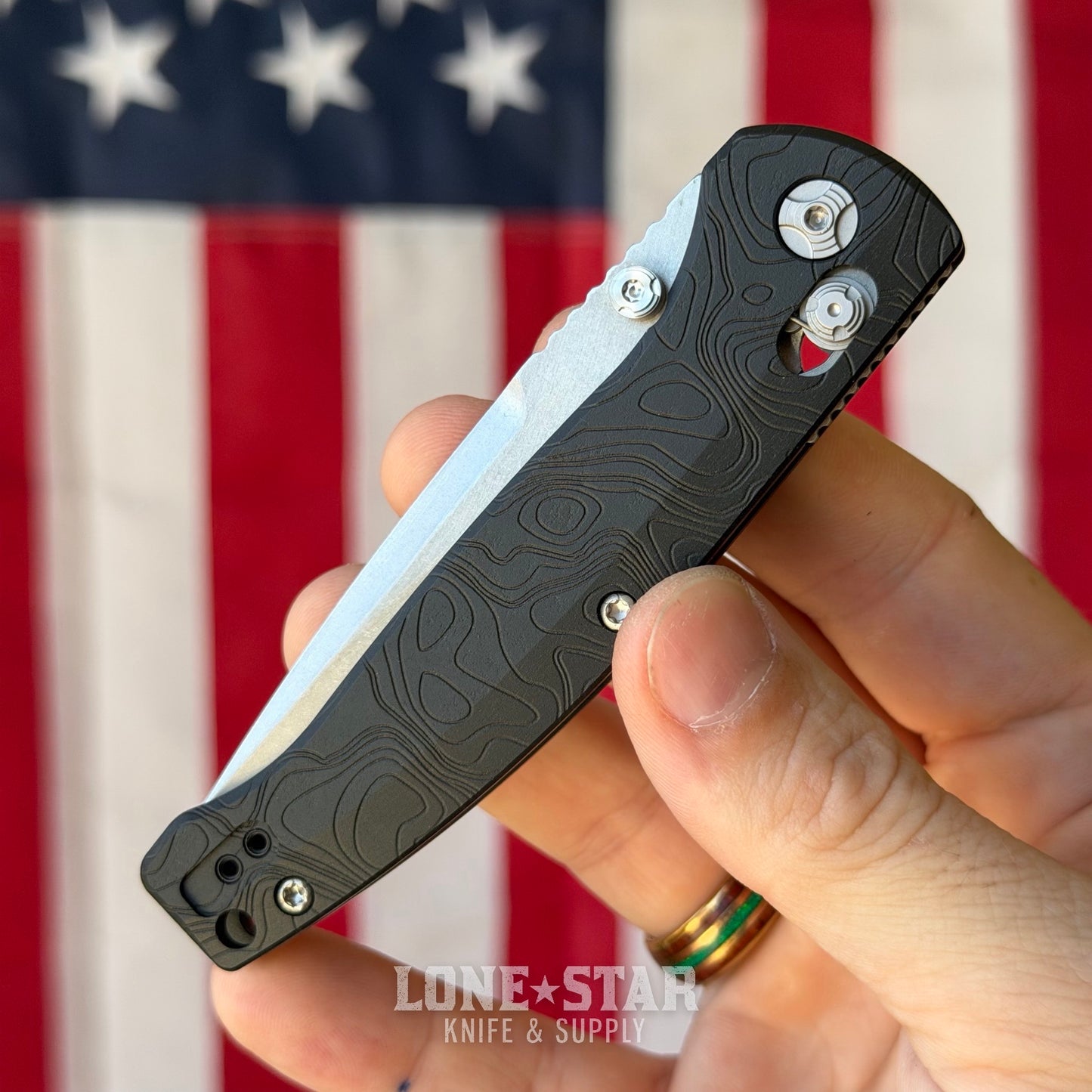 Hogue Mysto (Metal) 3.4″ Drop Point Knife, Black Diamond Richlite Handle, MagnaCut Blade, Made in USA (24457)