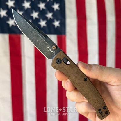 Hogue Mysto (Earth) 3.4″ Drop Point Knife, Browns Point Richlite Handle, MagnaCut Blade, Made in USA (24453)