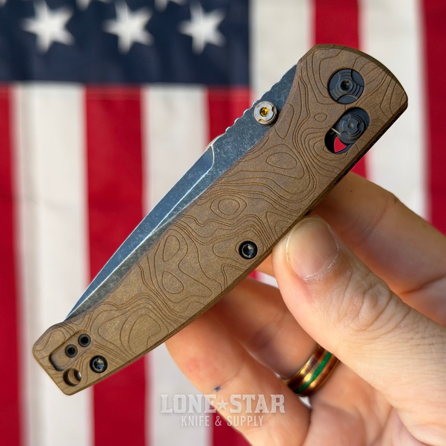 Hogue Mysto (Earth) 3.4″ Drop Point Knife, Browns Point Richlite Handle, MagnaCut Blade, Made in USA (24453)