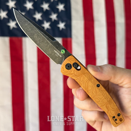 Hogue Mysto (Wood) 3.4″ Drop Point Knife, Maple Valley Richlite Handle, MagnaCut Blade, Made in USA (24459)